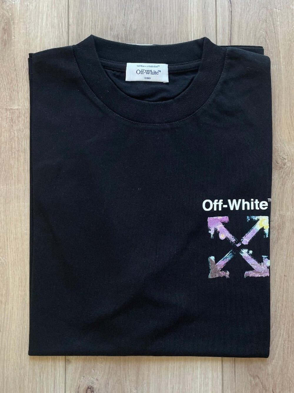 Large Off-White Men's Black Oversize T-Shirt Cotton
